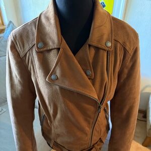 Cashmere & Cupcake Faux Suede Biker Jacket size M